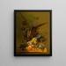 Still life with a pheasant and fruits - Arnoldus Bloemers — framed artwork on a wall