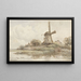 Moulin sur le rempart de la ville - Arnoldus Johannes Eymer — framed artwork on a wall