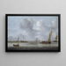 Scene of a river with ships - Arnoldus van Anthonissen — framed artwork on a wall