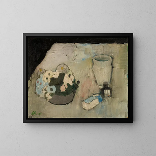 Still life - Arnulf Overland — framed artwork on a wall