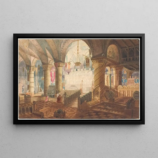 Portrait of a family in a landscape - Aron Wallick — framed artwork on a wall