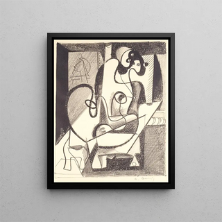 Artist and Model The Creation Room - Arshile Gorky — framed artwork on a wall