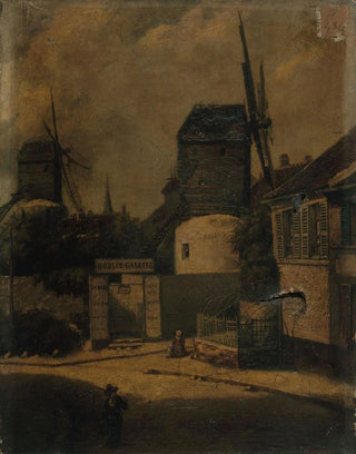 The Windmill at La Galette and the Blute-fin Mill, Montmartre, 18th arrondissement - Arsène Désiré d'Haussy — artwork view