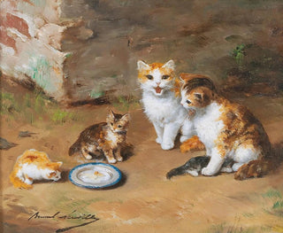 Family of Cats - Arthur Alfred Brunel de Neuville — artwork view