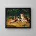 Curious kittens with a snail - Arthur Alfred Brunel de Neuville — framed artwork on a wall