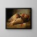 Still life with asparagus and currants on a stone entablature - Arthur Alfred Brunel de Neuville — framed artwork on a wall