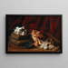 Cats perplexed - Arthur Alfred Brunel de Neuville — framed artwork on a wall