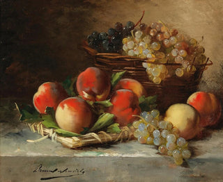 Still life with apples and grapes - Arthur Alfred Brunel de Neuville — artwork view