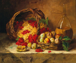 Still life with currants and plums - Arthur Alfred Brunel de Neuville — artwork view