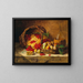 Still life with currants and plums - Arthur Alfred Brunel de Neuville — framed artwork on a wall