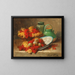 Still life with currants and a green jug - Arthur Alfred Brunel de Neuville — framed artwork on a wall