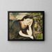 a seated woman with long hair, her head resting in her left hand - Arthur Joseph Gueniot — framed artwork on a wall