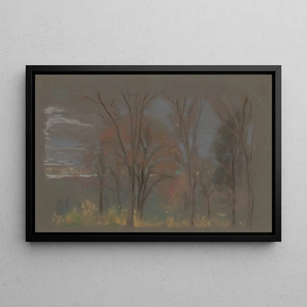 Autumn Wood Painting - Arthur Bowen Davies — framed artwork on a wall