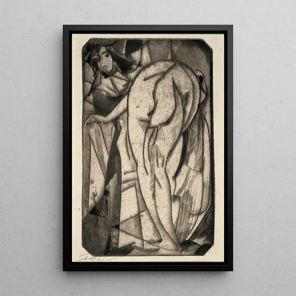 Reproduction of the painting Woman bathing and servant - Arthur Bowen Davies
