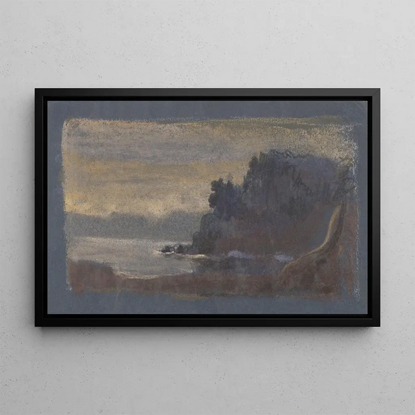 Blue Landscape - Arthur Bowen Davies — framed artwork on a wall