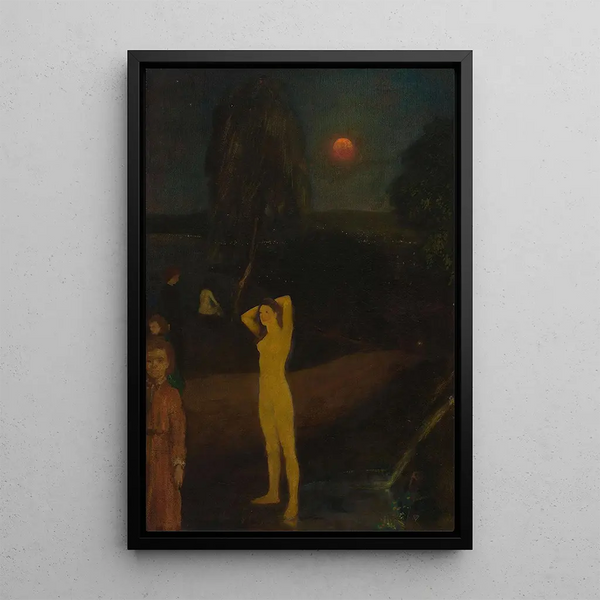 Full Moon - Arthur Bowen Davies — framed artwork on a wall