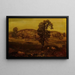 Landscape Painting with Pigs - Arthur Bowen Davies — framed artwork on a wall