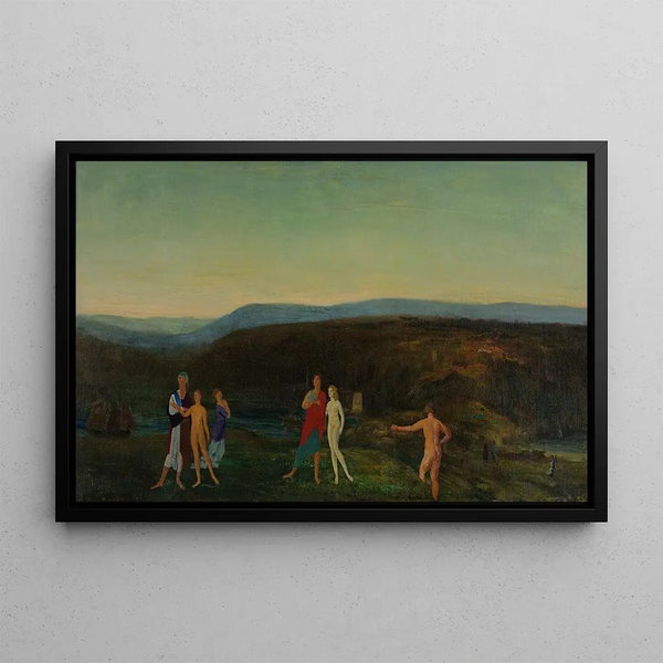 Summer Evening Painting - Arthur Bowen Davies — framed artwork on a wall