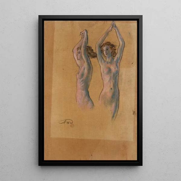 Nude studies - Arthur Bowen Davies — framed artwork on a wall