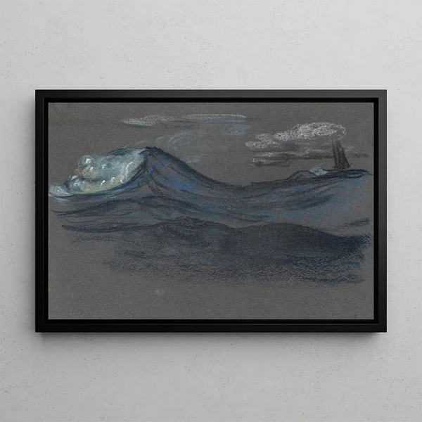 Ocean Waves Painting - Arthur Bowen Davies — framed artwork on a wall