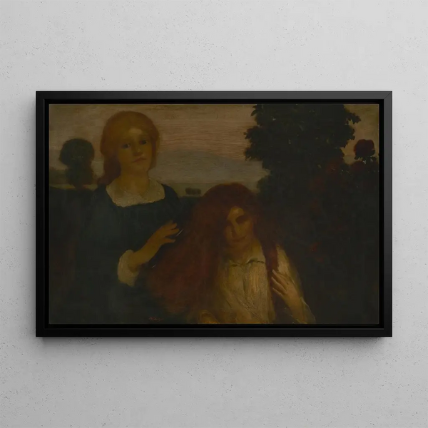 Rose à rose - Arthur Bowen Davies — framed artwork on a wall