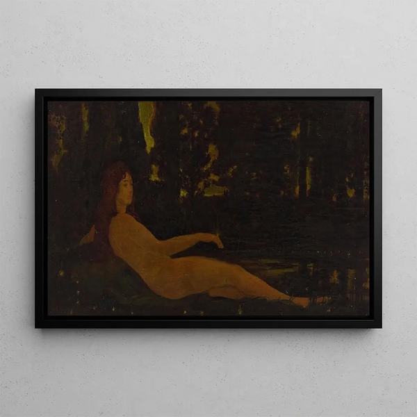 Semele or Fireflies - Arthur Bowen Davies — framed artwork on a wall