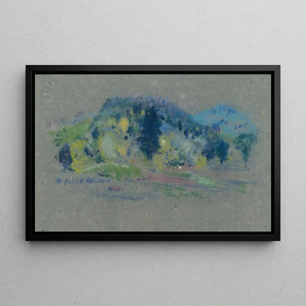 Spring Landscape Painting - Arthur Bowen Davies — framed artwork on a wall