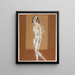Female nude standing - Arthur Bowen Davies — framed artwork on a wall