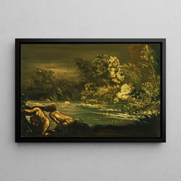 The Deluge - Arthur Bowen Davies — framed artwork on a wall
