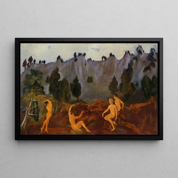 L'hésitation d'Oreste - Arthur Bowen Davies — framed artwork on a wall