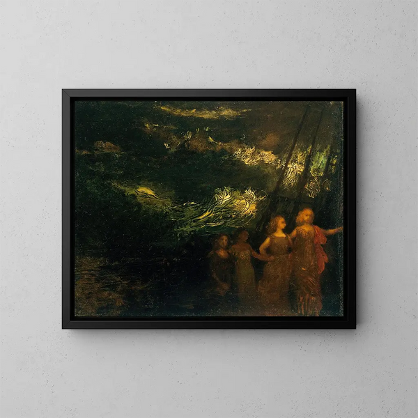 The Voyage - Arthur Bowen Davies — framed artwork on a wall