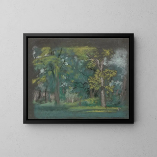 Trees - Arthur Bowen Davies — framed artwork on a wall