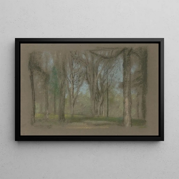 Forest Scene - Arthur Bowen Davies — framed artwork on a wall