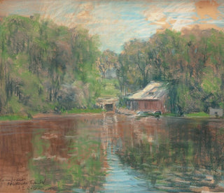Building of Pleasure Craft by the Water - Arthur Clifton Goodwin — artwork view