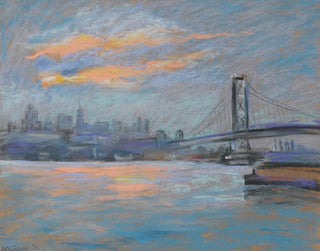 View of the Brooklyn Bridge - Arthur Clifton Goodwin — artwork view