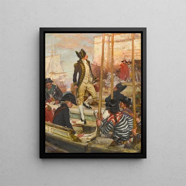 Lord Nelson à la bataille de Copenhague - Arthur David McCormick — framed artwork on a wall