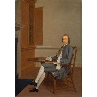 an unknown man sitting at a table - Arthur Devis — artwork view