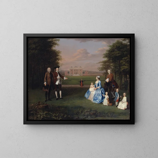 Robert Gwillym d'Atherton et sa famille - Arthur Devis — framed artwork on a wall