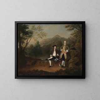 Robert Gwillym d'Atherton and William Farington de Werden - Arthur Devis — framed artwork on a wall