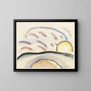 Study for the Sun and the Moon - Arthur Dove — framed artwork on a wall