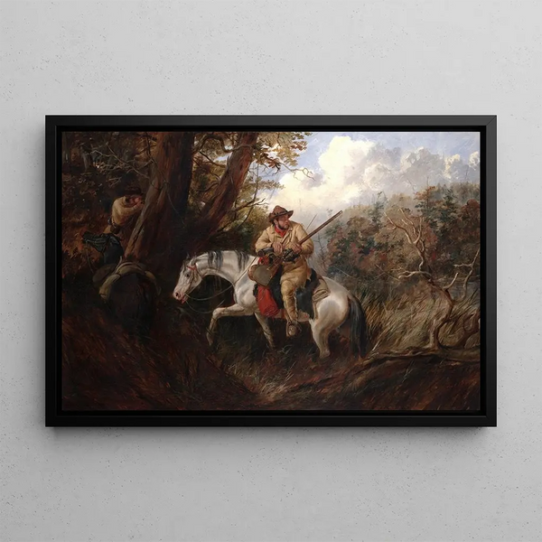Life at the American Border - Arthur Fitzwilliam Tait — framed artwork on a wall