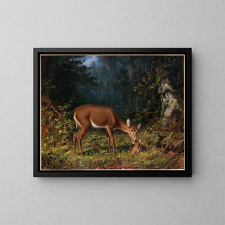 Motherly Love - Arthur Fitzwilliam Tait — framed artwork on a wall