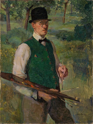 Arthur Grimm - Selbstbildnis mit Palette im Freien.webp