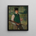 Self-portrait with palette outdoors - Arthur Grimm — framed artwork on a wall