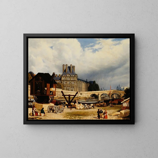 Les Tuileries et le Pont Royal - Arthur Henry Roberts — framed artwork on a wall