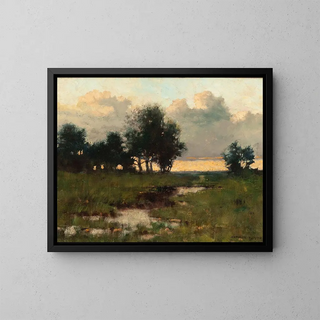 Sunset Painting - Arthur Hoeber — framed artwork on a wall