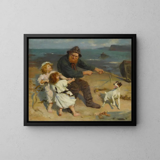 A port scene - Arthur John Elsley — framed artwork on a wall