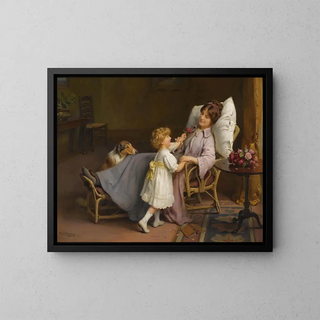 Well on the way to recovery - Arthur John Elsley — framed artwork on a wall