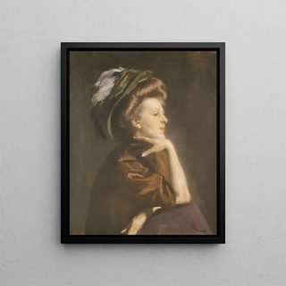 Portrait of a lady - Arthur Kampf — framed artwork on a wall