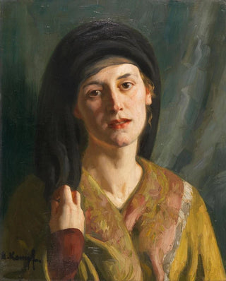 Portrait of a woman in an oriental dress - Arthur Kampf — artwork view